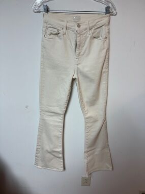 MOTHER Cream Flare Jeans